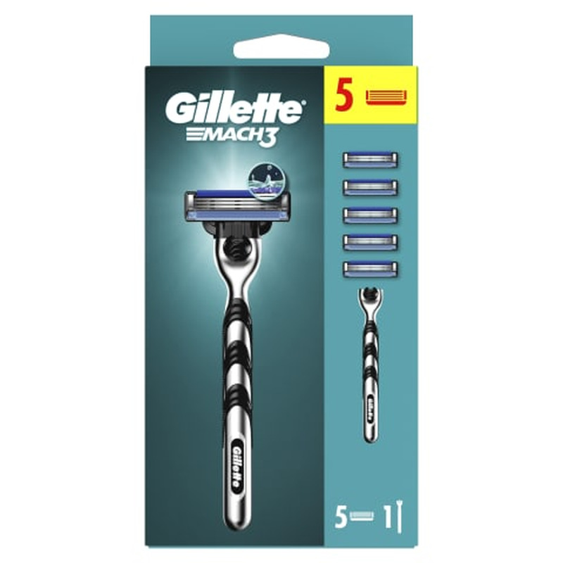 Raseerija Gillette Mach3 + 4 varutera