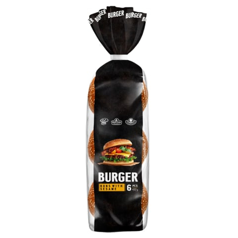 Burgerikukkel seesamiseemnetega Leibur 6tk 420g