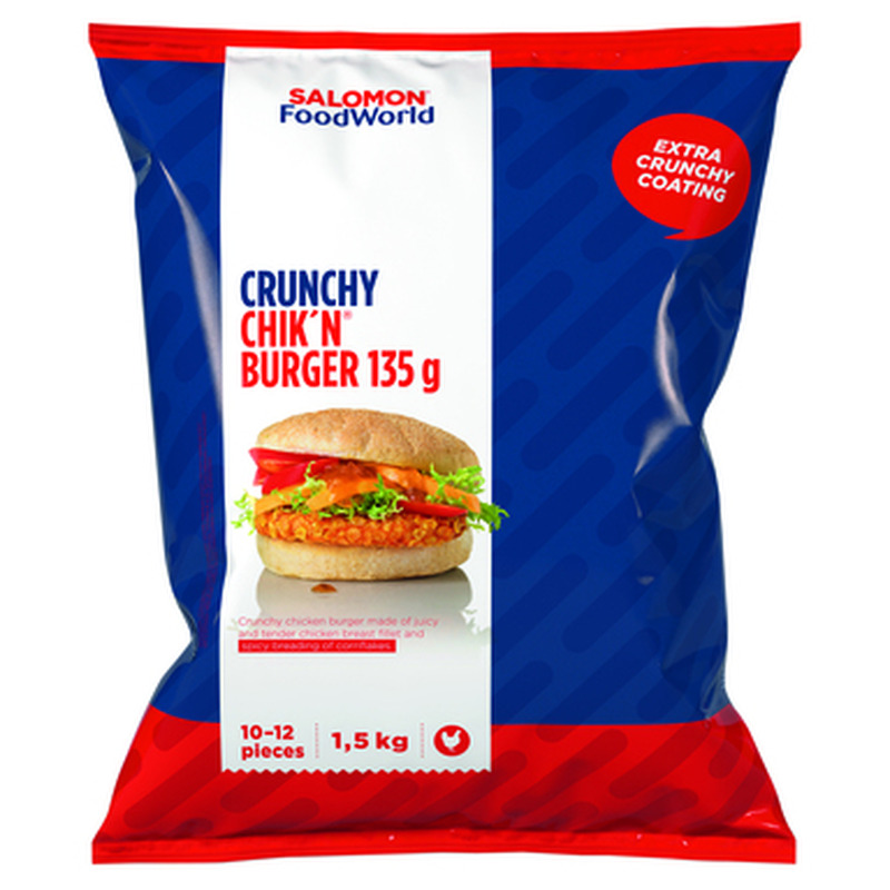 SALOMON Crunchy Chik'n burgeripihv 1,5kg (ca 10x135g)