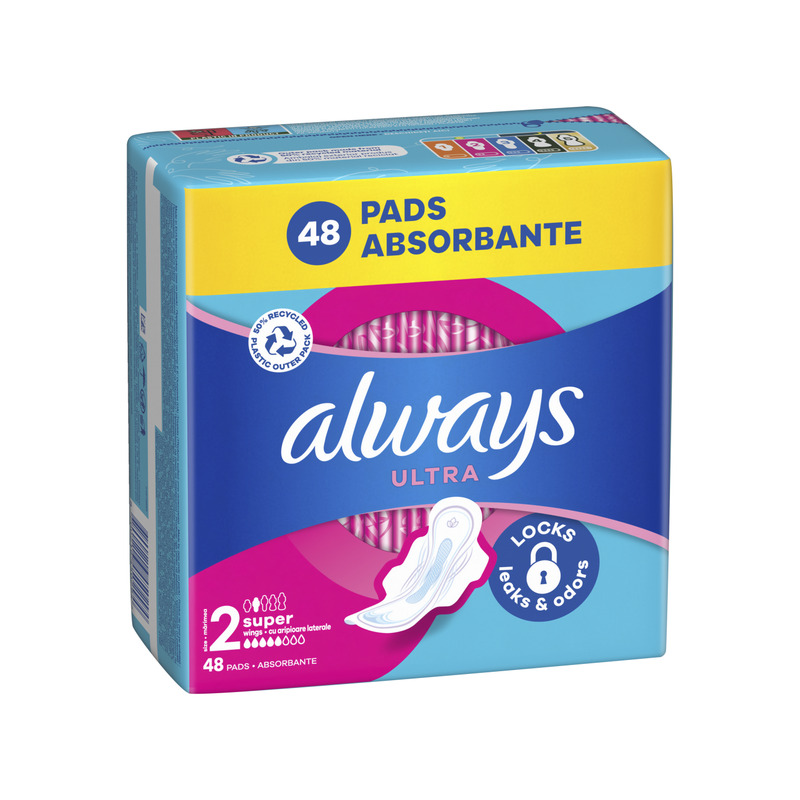 Always Ultra Size 2 Päeva Hügieenisidemed Tiibadega, Long, 48 tk