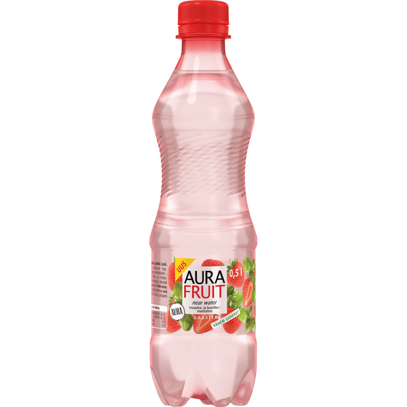 Maitsevesi Near Water Aura Fruit Maasikas-Basiilik, AURA FRUIT, 500 ml