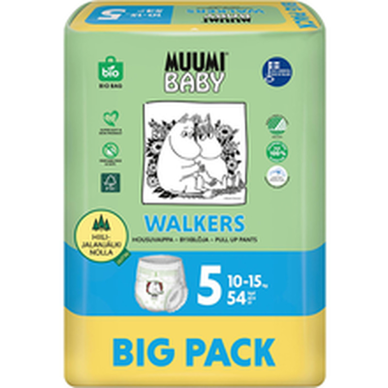 Muumi Walkers 5 püksmähe, 10-15kg, 54tk