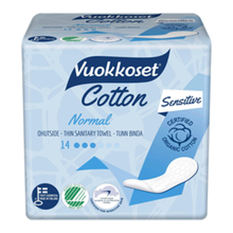 Vuokkoset Cotton Normal hügieeniside 14 tk