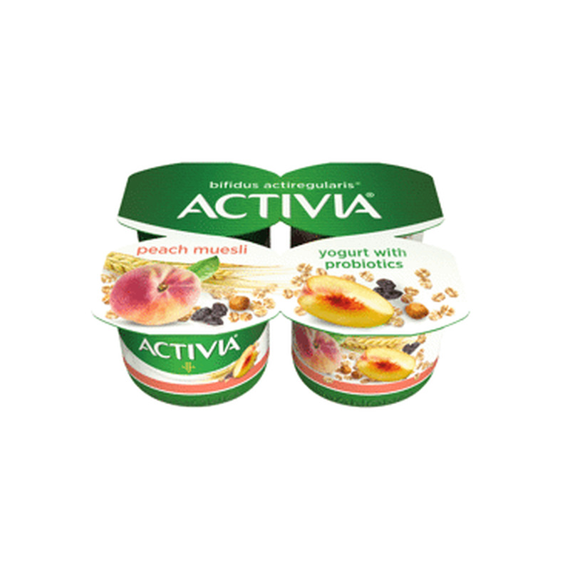 Jogurt ACTIVIA virsiku-müsliga, 4x120g