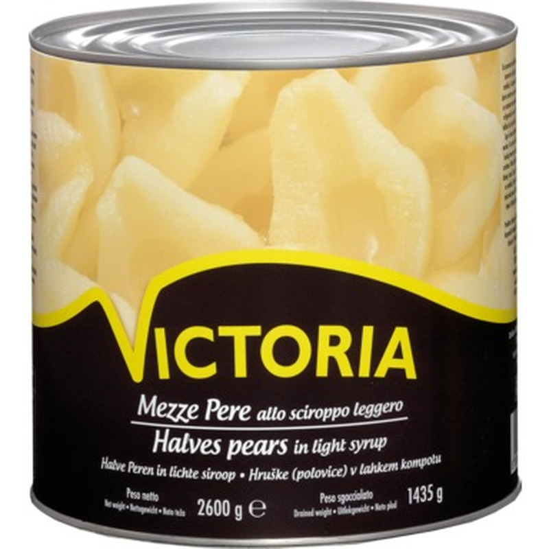 VICTORIA Williams poolikud pirnid siirupis 2,6kg (plekk)