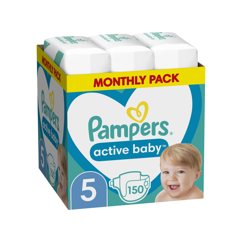 Pampers Active Baby Mähkmed, Suurus 5, 150 Mähet, 11 kg-16 kg