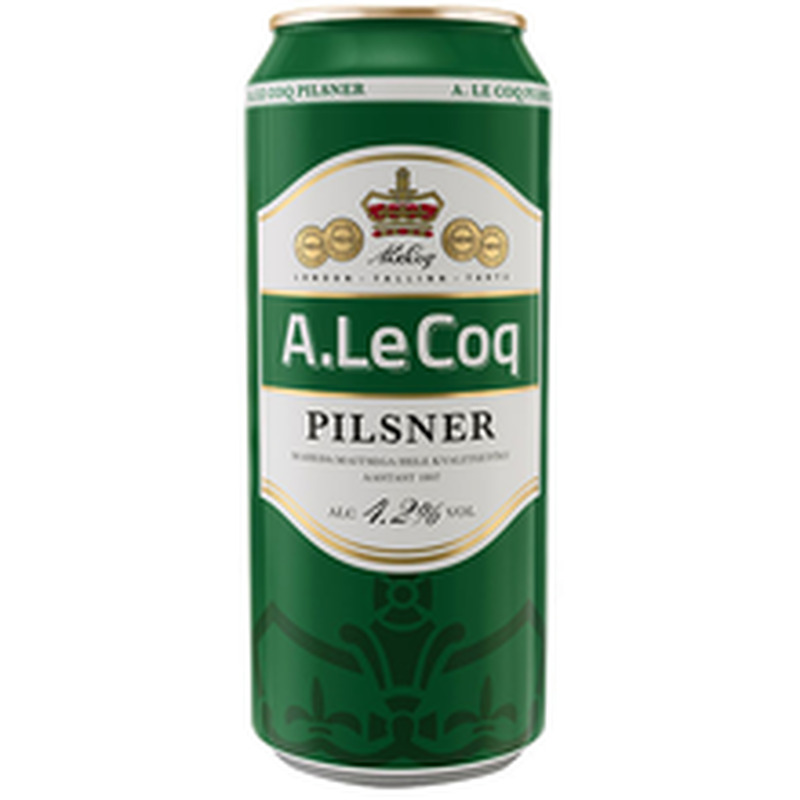 Õlu Pilsner, A. LE COQ, 500 ml purk