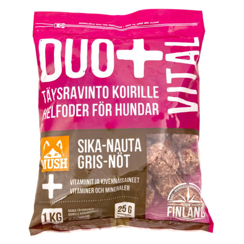 Koeratoit Mush Duo+Vital sealiha ja veiselihaga 1kg