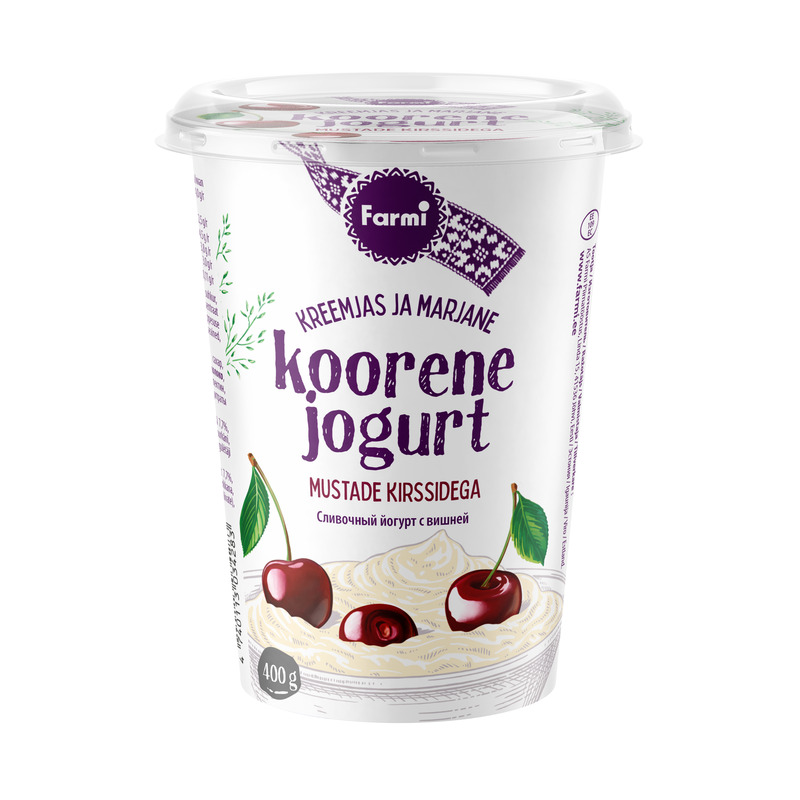 Koorene jogurt mustade kirssidega, FARMI, 400 g