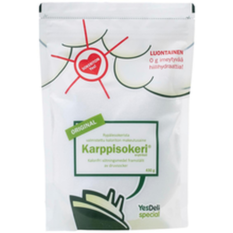 Yesdeli Karppisokeri® viinamarjasuhkrust valmistatud kalorivabamagusaine 430 g