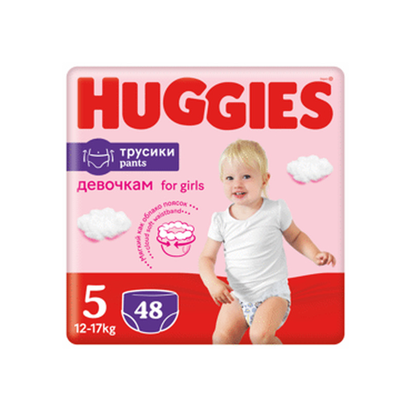 Püksmähkmed HUGGIES S5 Girl 12-17kg 48tk