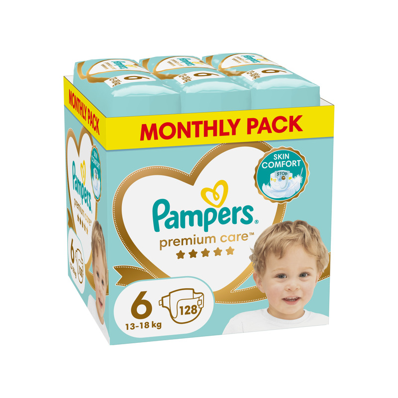 Pampers Premium Care Teipmähkmed, Suurus 6, 128 Mähet, 13-18 kg