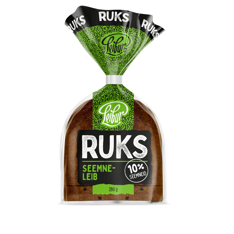 Ruks seemneleib 10% seemneid, LEIBUR, 390 g