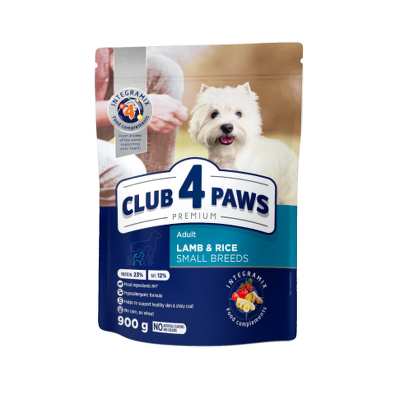 Koerasööt kuiv lambaliha ja riisiga Club 4 Paws Premium 900g