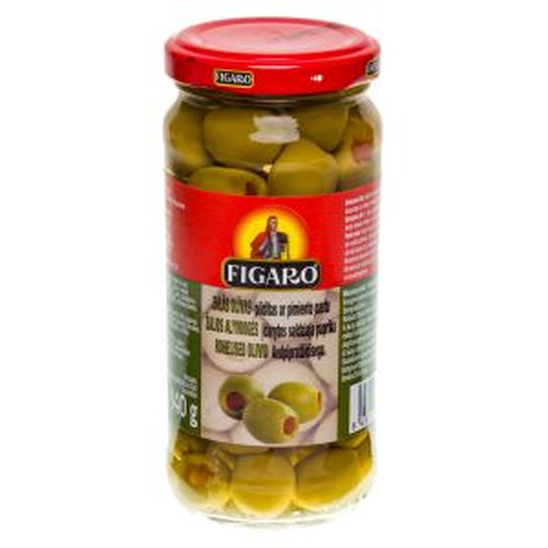 Rohelised oliivid paprikaga, FIGARO, 240 g