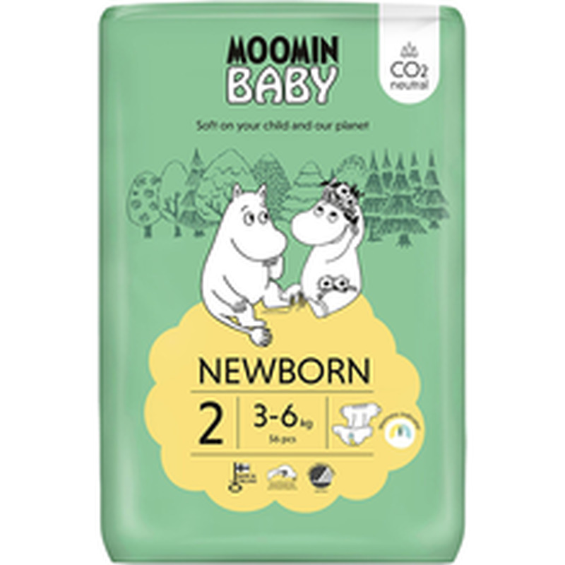 Moomin baby teipmähkmed 2 56tk 3-6kg