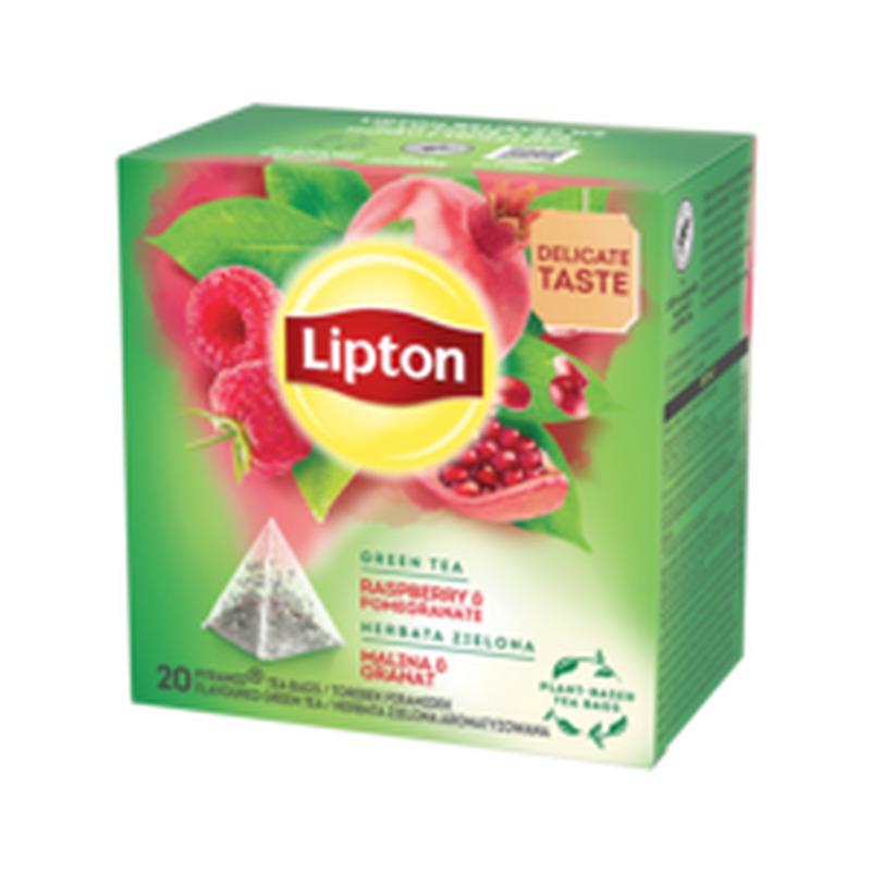 Roheline tee vaarika/granaatoõuna püramiid kotis 20pk, LIPTON, 28 g