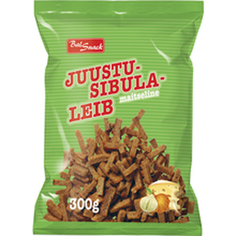 Juustu-sibulamaitseline leib, BALSNACK, 300 g