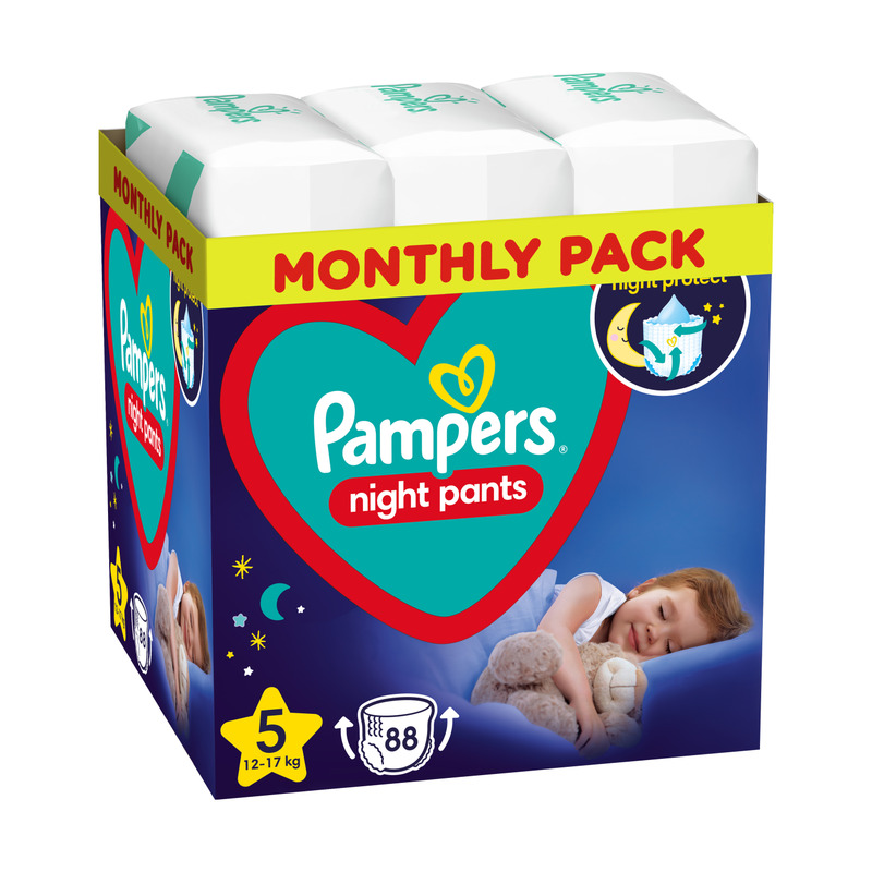 Pampers Night Pants Püksmähkmed, Suurus 5, 88 Mähet, 12kg-17kg