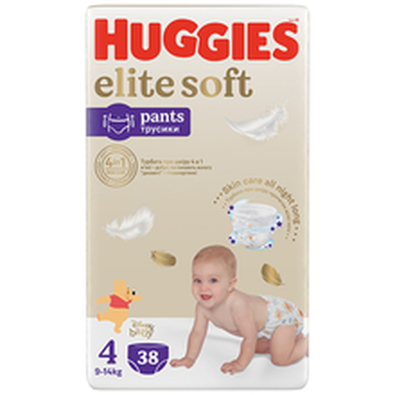 Püksmähkmed Elite Soft 4, HUGGIES, 9-14kg/38tk