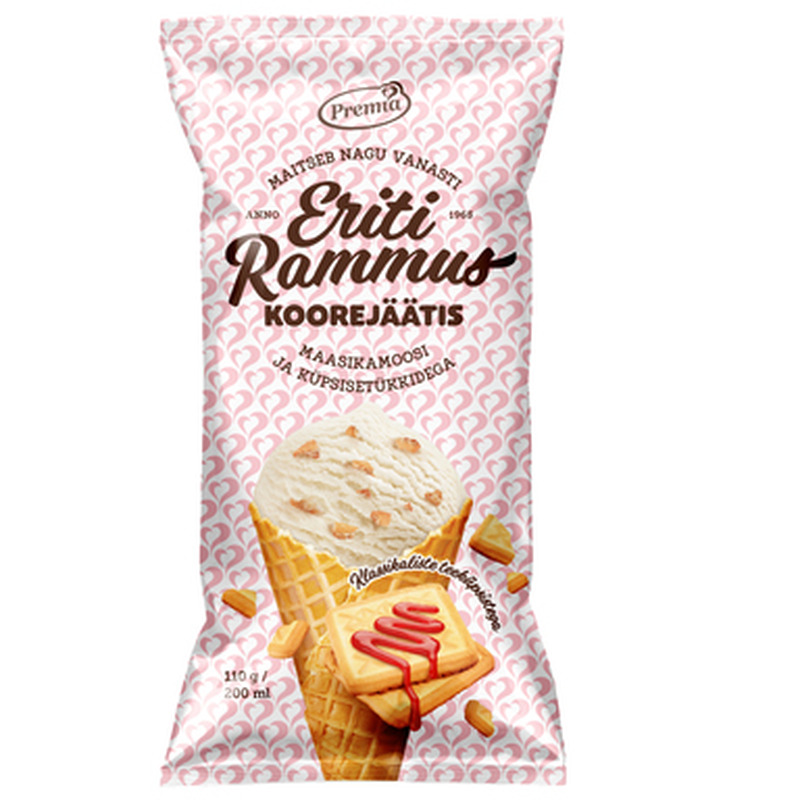 PREMIA Eriti Rammus koorejäätis küpsisetükkidega 200ml/110g