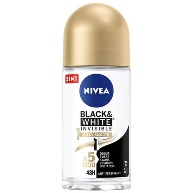 Rulldeodorant Nivea B&W Silky Smooth 50ml