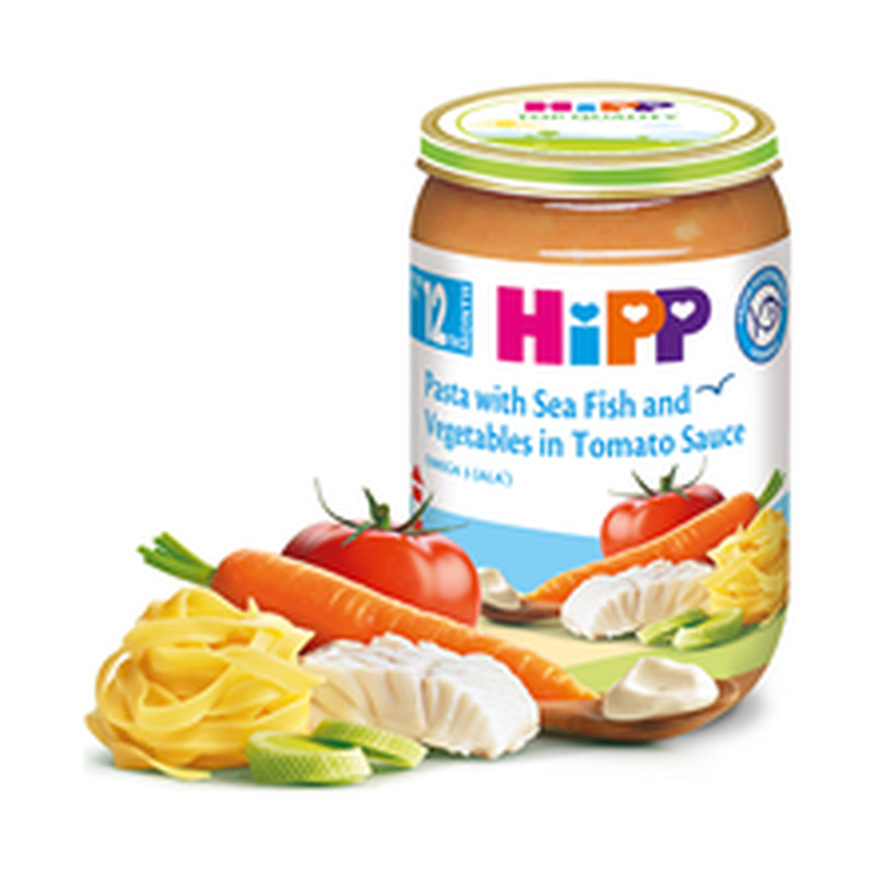 Hipp pasta-kala-juurviljapüree tomatikastmes 220 g, alates 12-elukuust