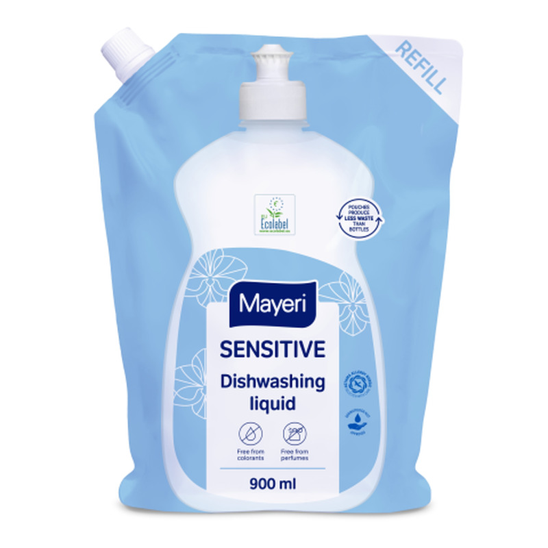 Nõudepesuvahend Mayeri Sensitive 900ml pouch