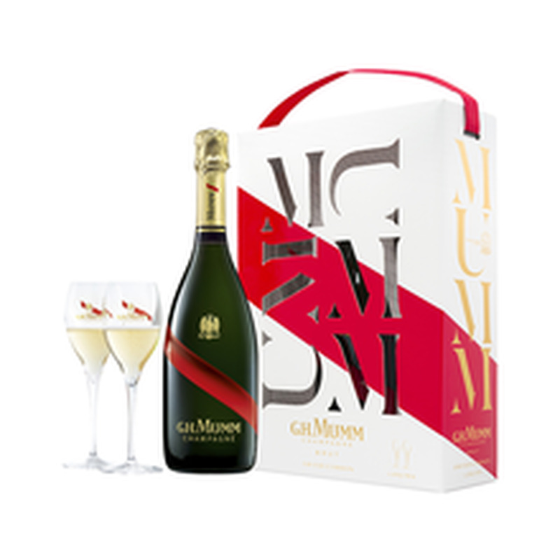 Mumm Grand Cordon Champagne 12%vol 750ml + 2 klaasi