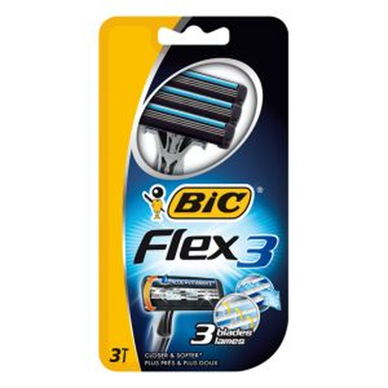 Raseerijad Flex3 Comfort, BIC, 3 tk