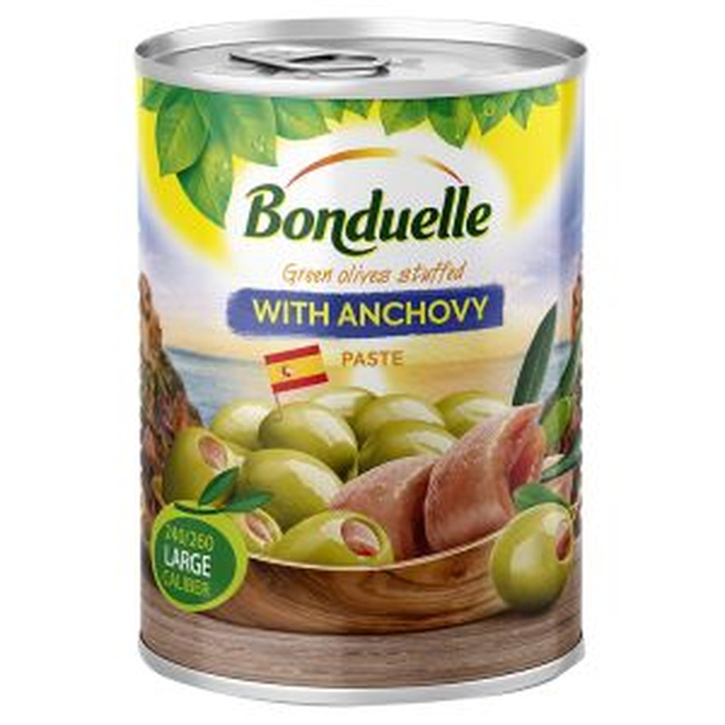 Bonduelle Rohelised oliivid 300g ansoovisepastaga