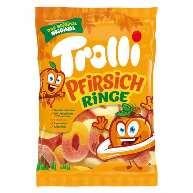 Kummikommid Pfirsichringe Trolli 200g