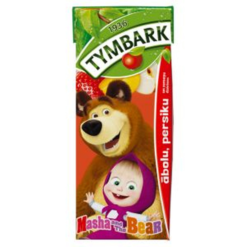 Tymbark Maasika-õuna-virsikujook Masha&Karu 0.2L