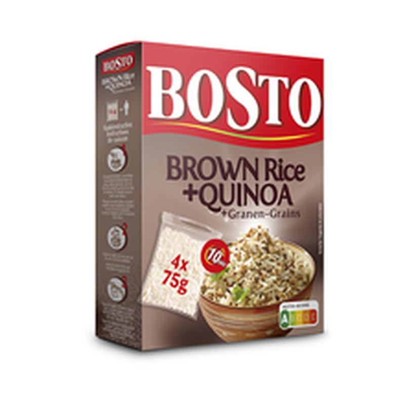 Bosto pruun riis, kinoa ja teravili 4 x 75 g