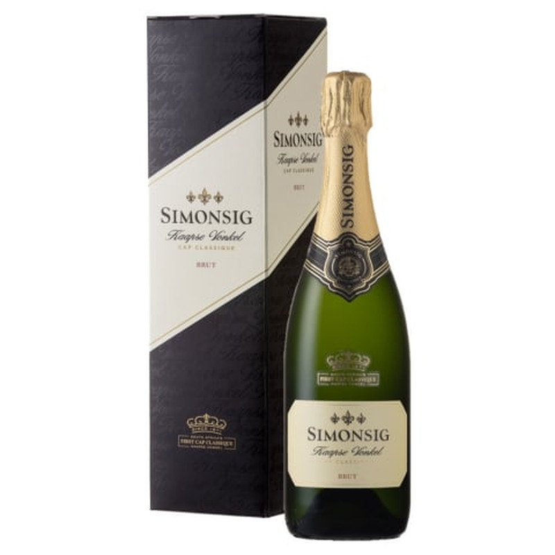 Geograafilise tähisega vahuvein Simonsig Kaapse Vonkel Brut 12%vol 0,75l