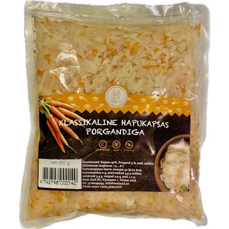 EESTI AND Hapukapsas porgandiga 800g