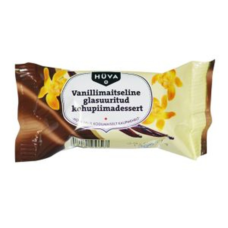 Hüva glasuuritud  kohupiimadessert 38g vanilje maits.