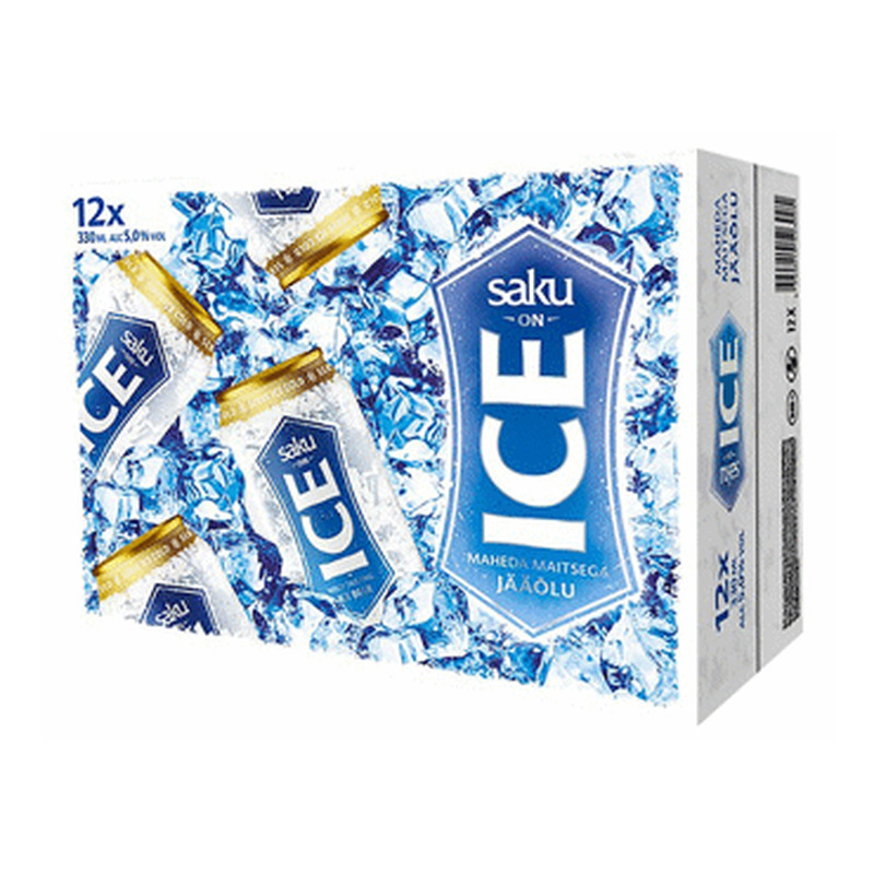 Hele õlu SAKU ON ICE 5% 12x330ml purk