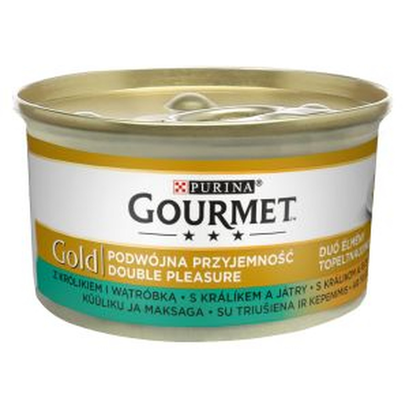 Kassikonserv Duo küülik, maks, GOURMET GOLD, 85 g