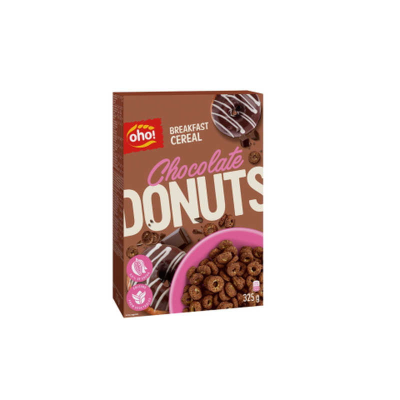 Hommikusöögihelbed šokolaadimaitselised Chocolate Donuts Oho 325g