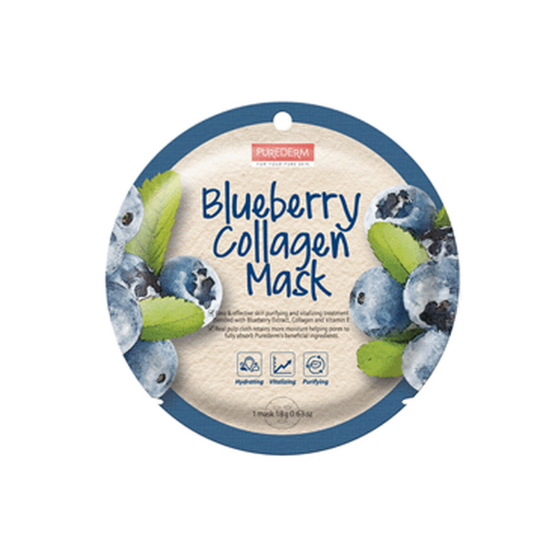 Näomask PUREDERM Blueberry Collagen