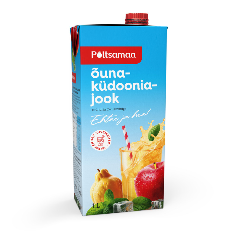 Õuna-küdoonia mahlajook mündi ja C-vitamiiniga, PÕLTSAMAA, 1 l