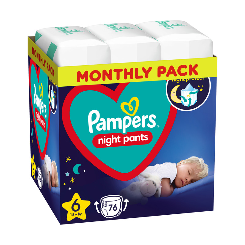 Pampers Night Pants Püksmähkmed, Suurus 6, 76 Mähet, 15+ kg