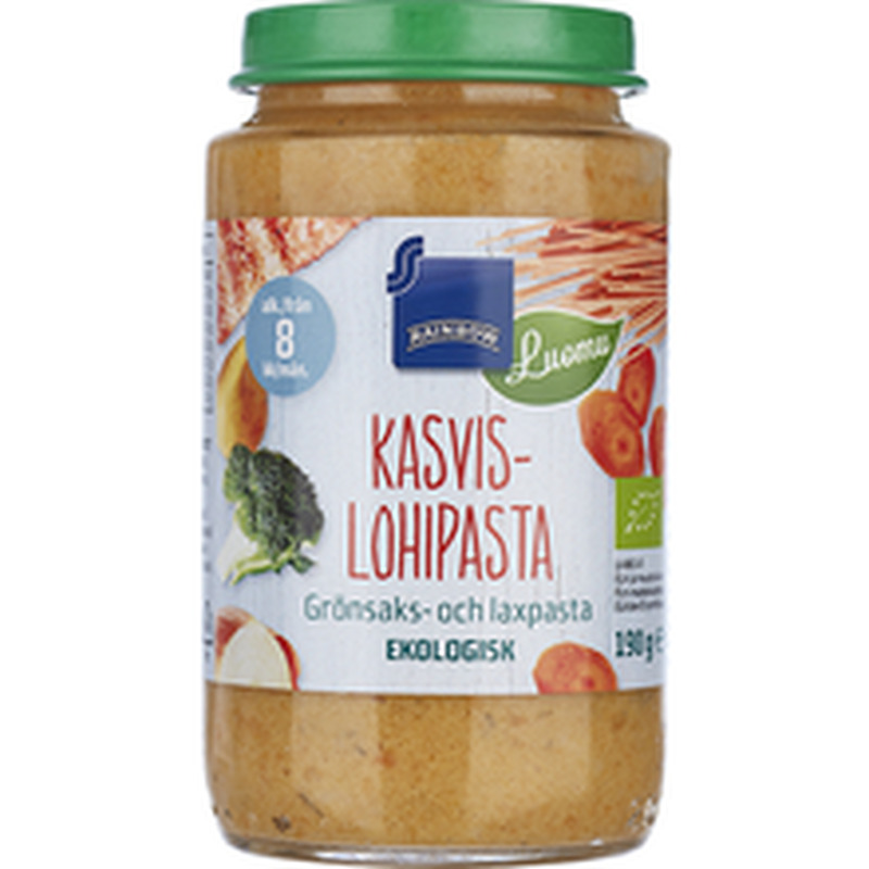 Rainbow köögivilja-lõhe mahepasta 190g