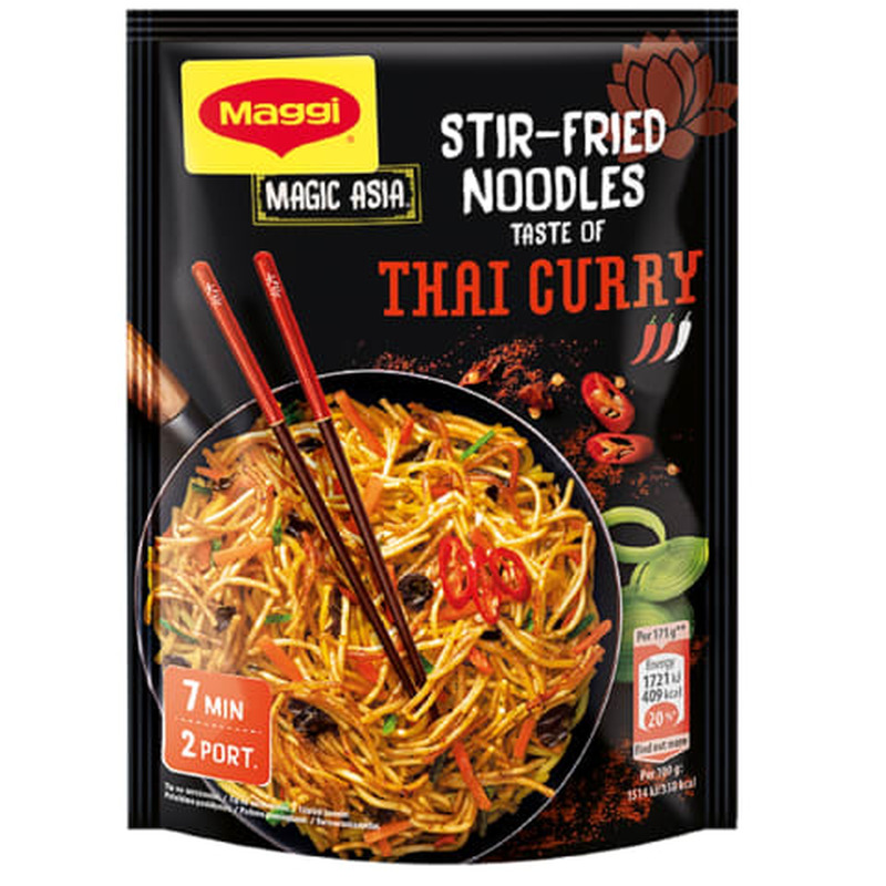 Praetud nuudlid Maggi Magic Asia taipärase karrikastmega 128g