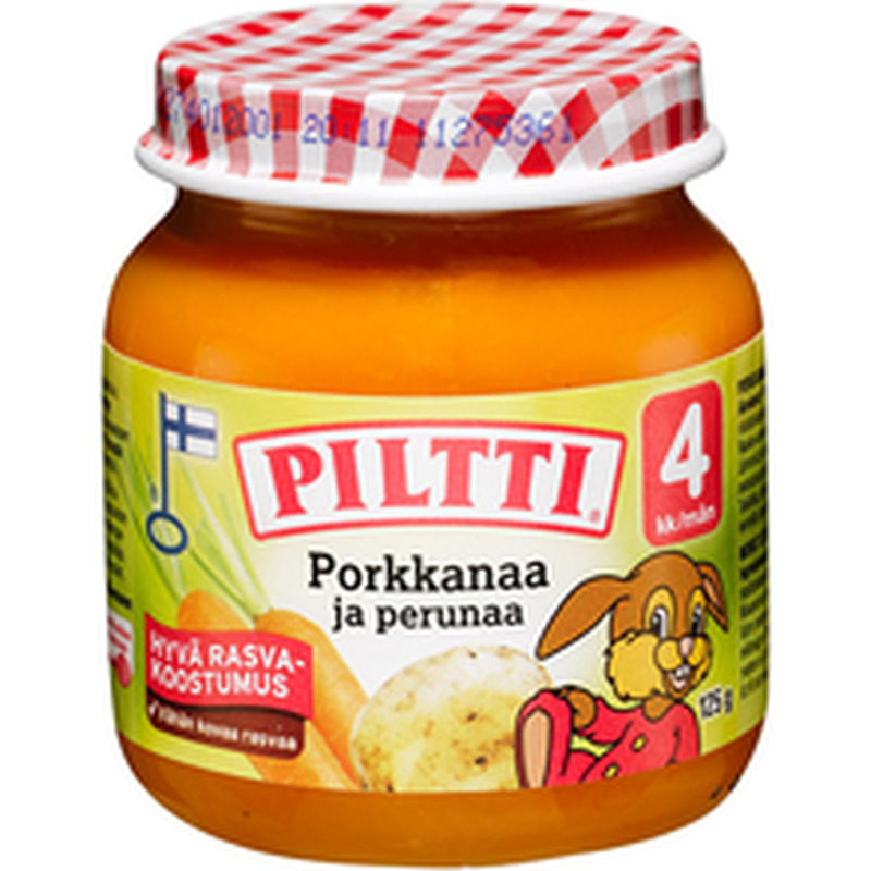 PILTTI kartuli ja porgandipüree lastetoit 125g, al. 4-elukuust