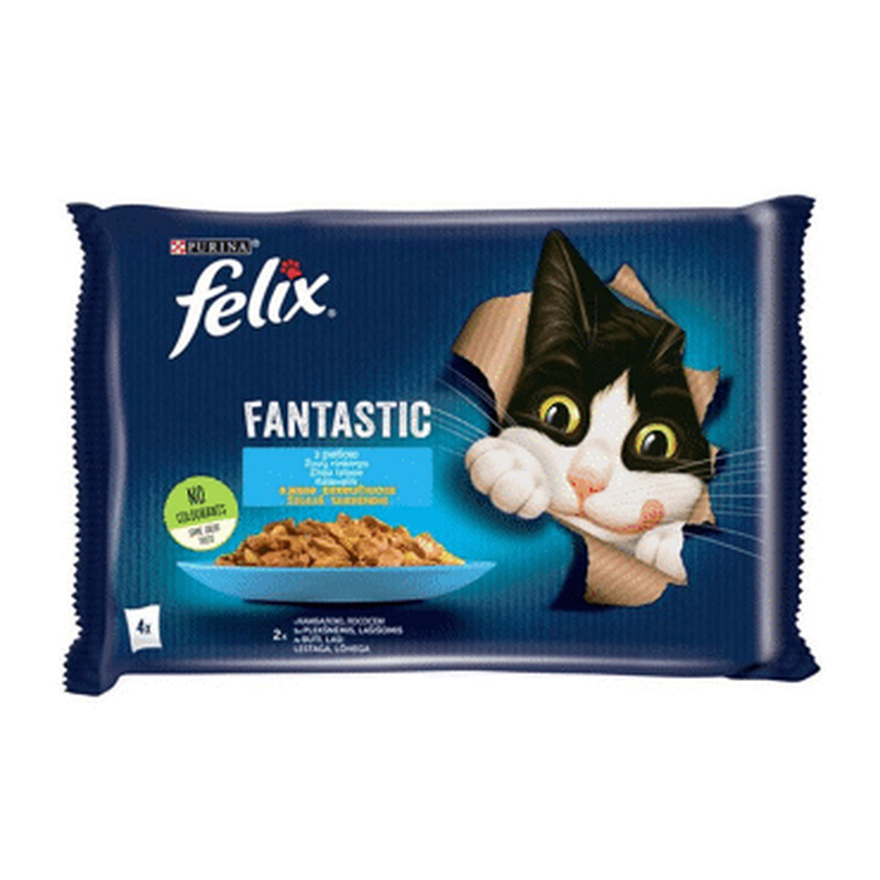 Kiisueine FELIX Fantast.lõhe.lest 4x85g