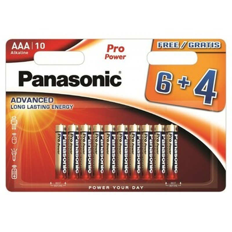 AAA-patarei Pro Power LR03PPG/10B, PANASONIC, 6 + 4 tk