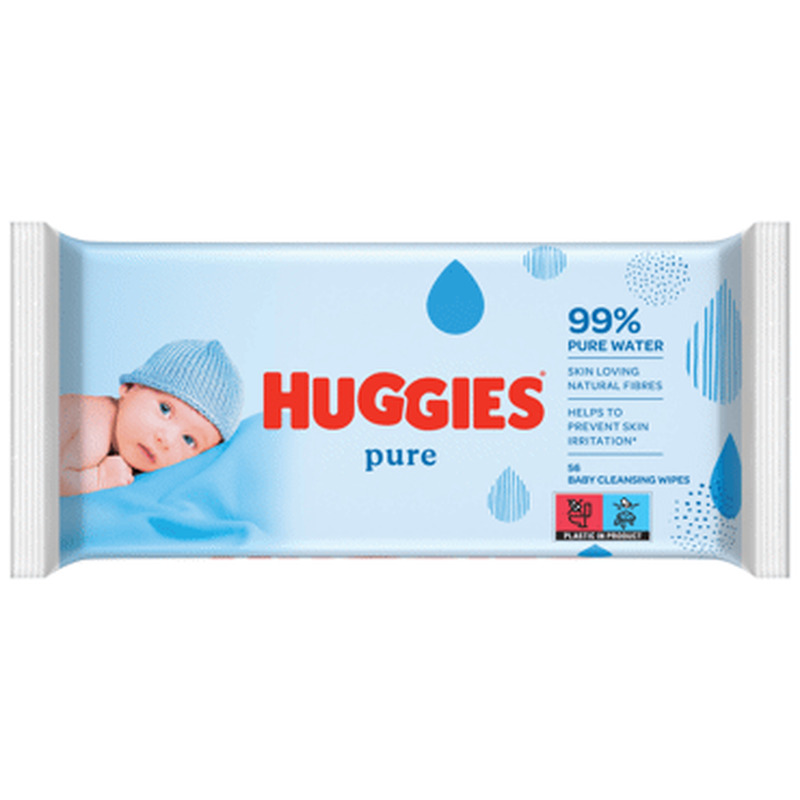 Niisked salvrätikud HUGGIES Pure 56tk