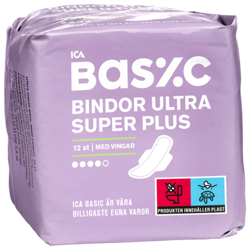 Hügieenisidemed ICA basic ultra super plus tiibadega 12tk